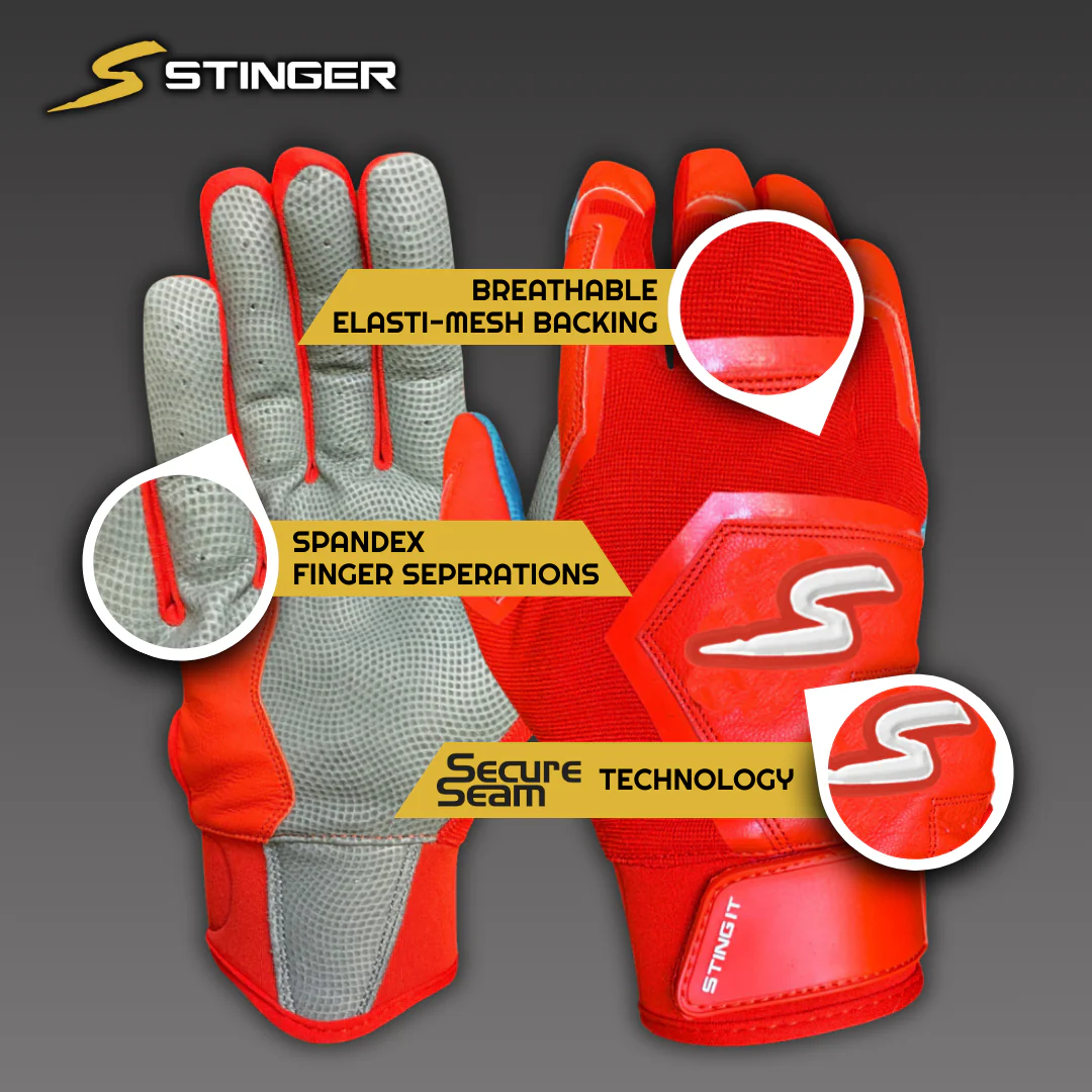 Color Crush Batting Gloves - Red - Image 10