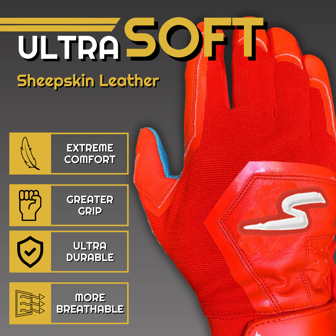 Color Crush Batting Gloves - Red - Image 11